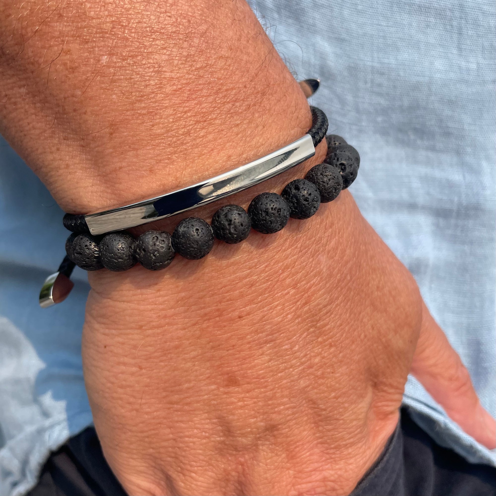 Mallorca - Black Volcanic Stone Bracelet