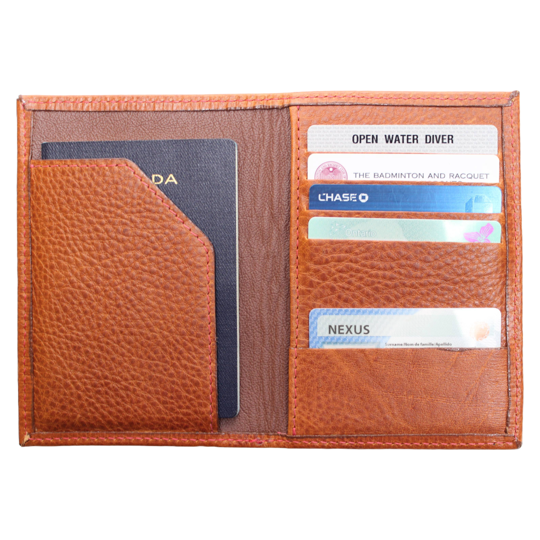 Brown Passport Holder and Wallet