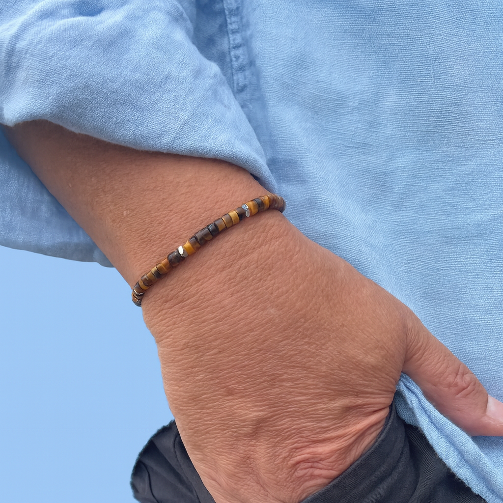 Ibiza -  Tiger Eye Heishi Stone Bracelet