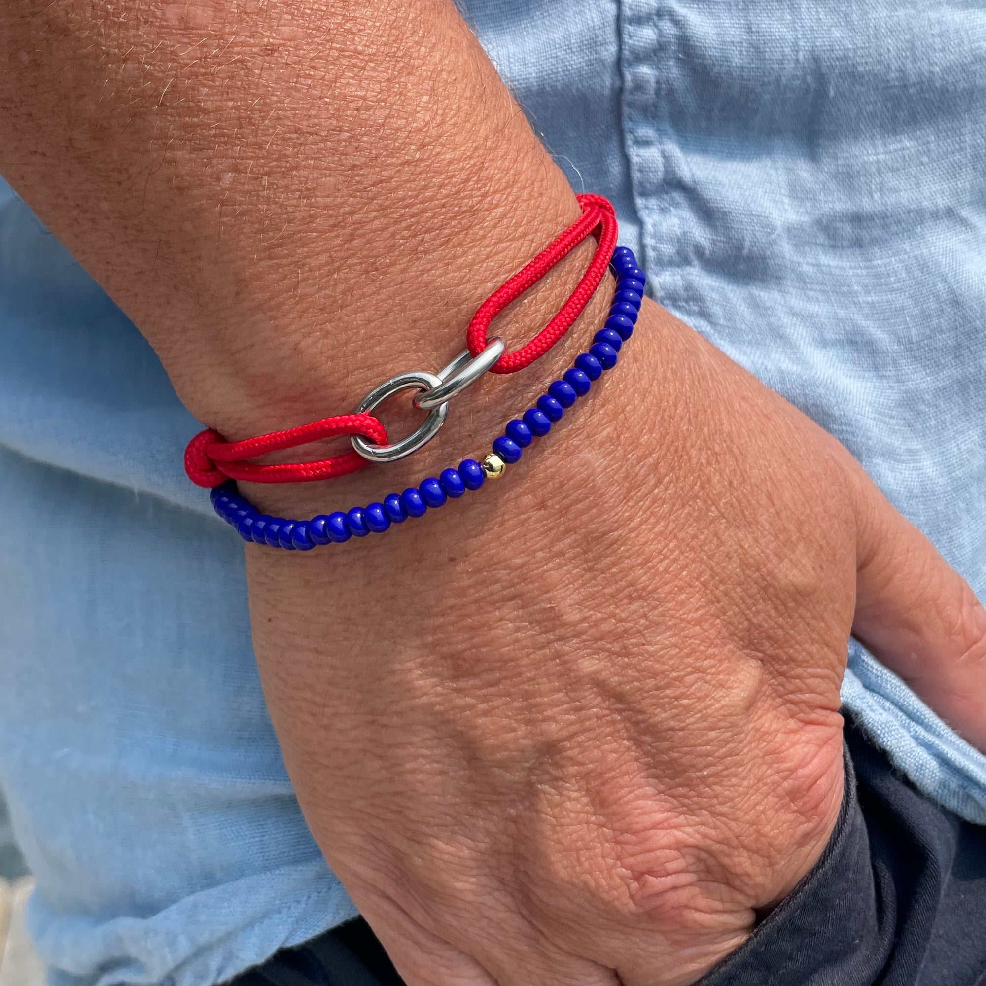 Braga - Red String Bracelet with Linked Chain Fixture