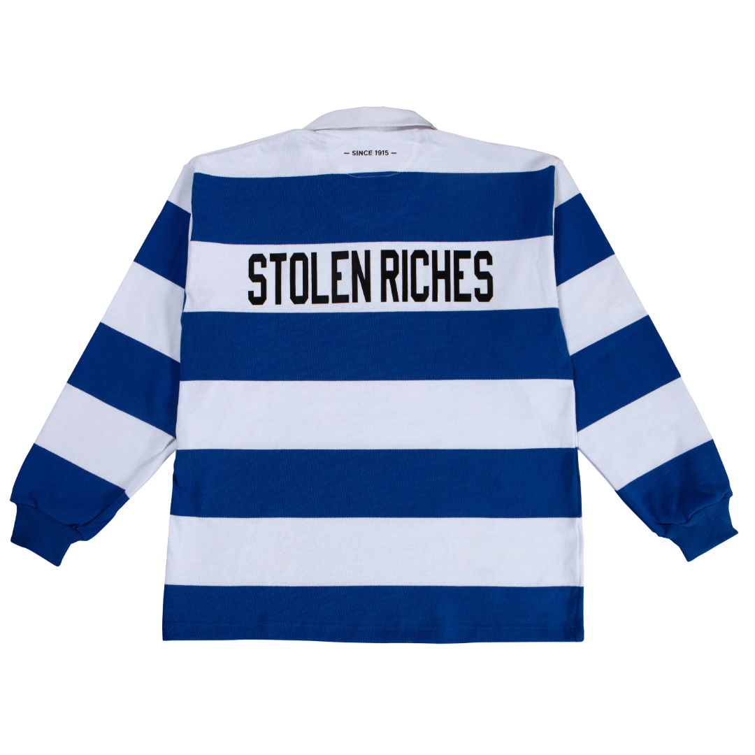 Royal Blue and White Stripe Rugby Shirt
