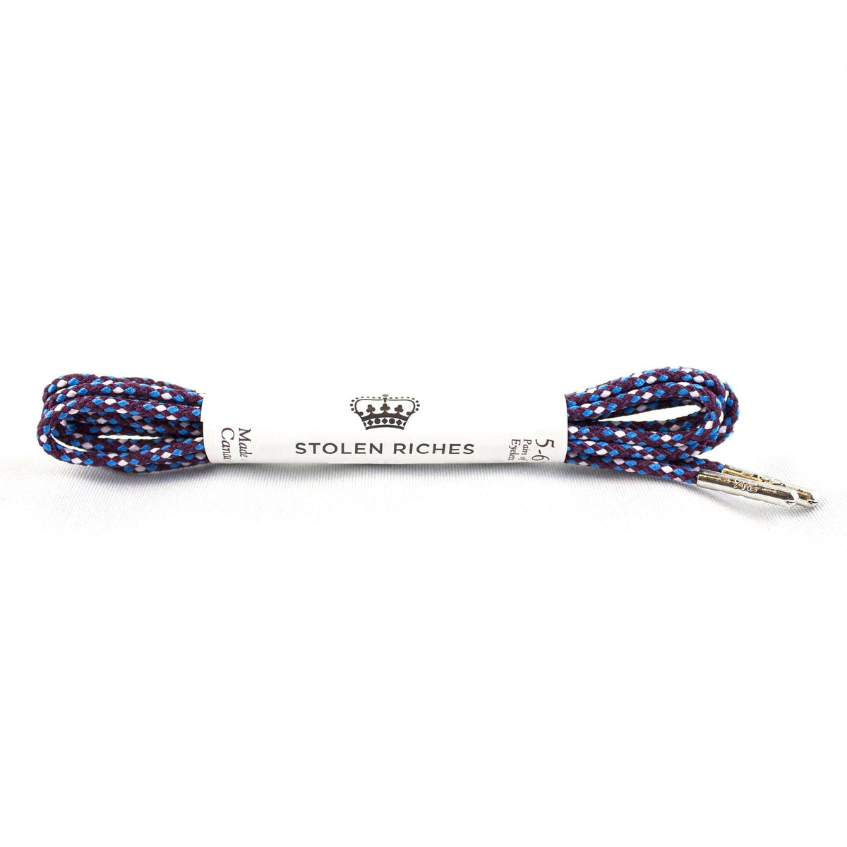 Blue, white and purple laces for dress shoes, Length: 27"/69cm-Stolen Riches