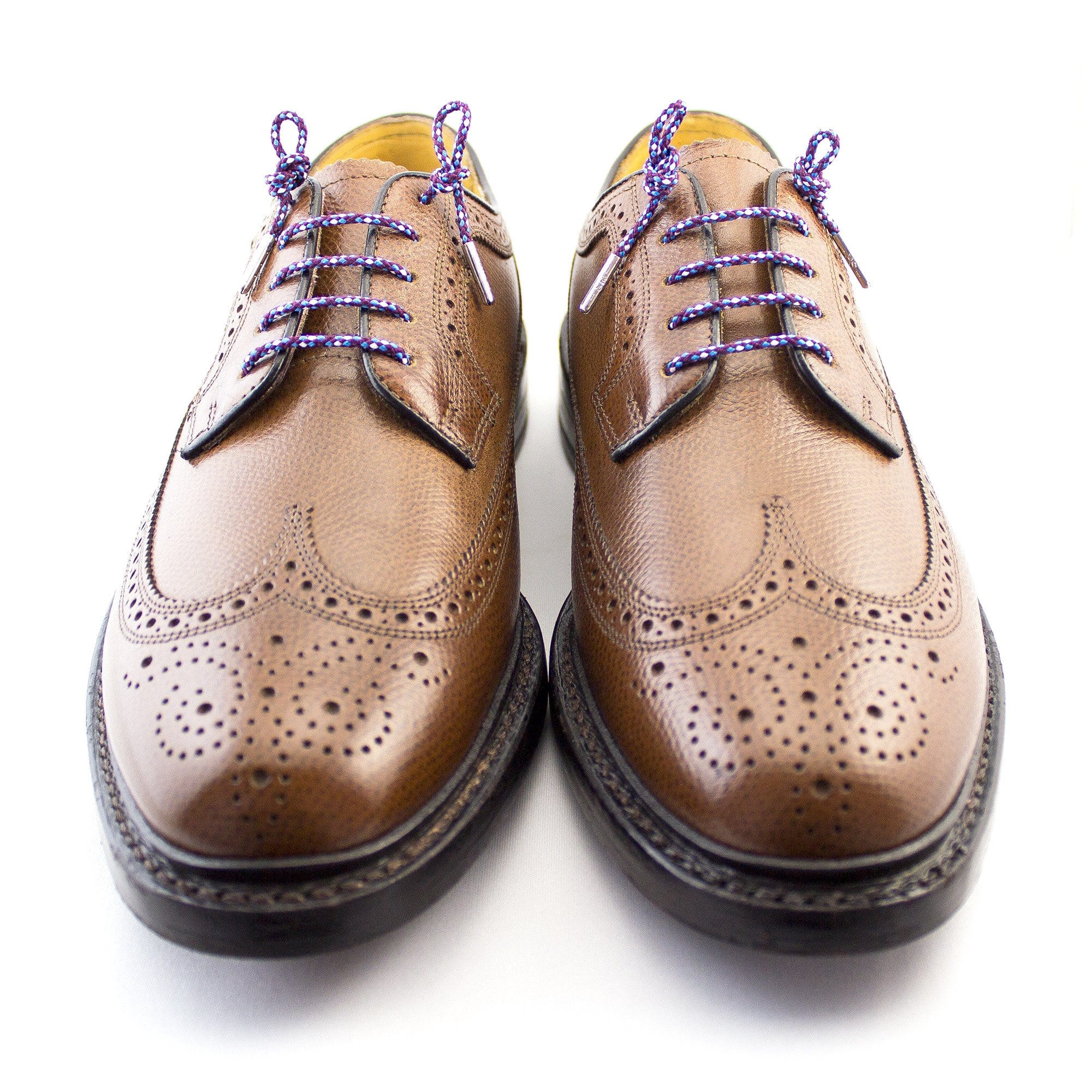 Blue, white and purple laces for dress shoes, Length: 27"/69cm-Stolen Riches