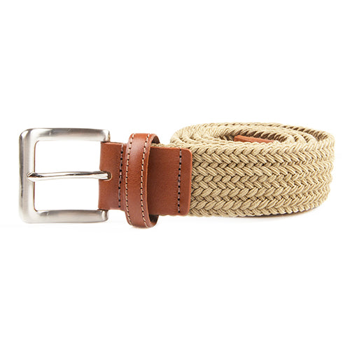 Green Tan - Woven Stretch Belt