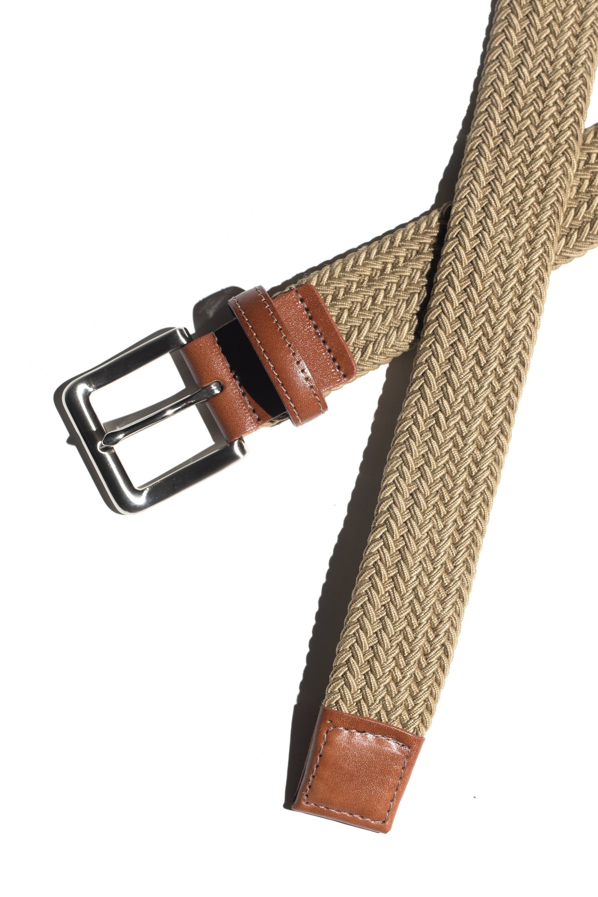 Green Tan - Woven Stretch Belt