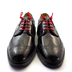 Red and black dots laces for dress shoes, Length: 32"/81cm-Stolen Riches