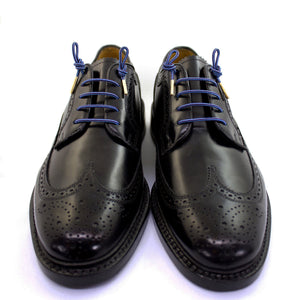 Blue and maroon laces for dress shoes, Length: 27"/69cm-Stolen Riches