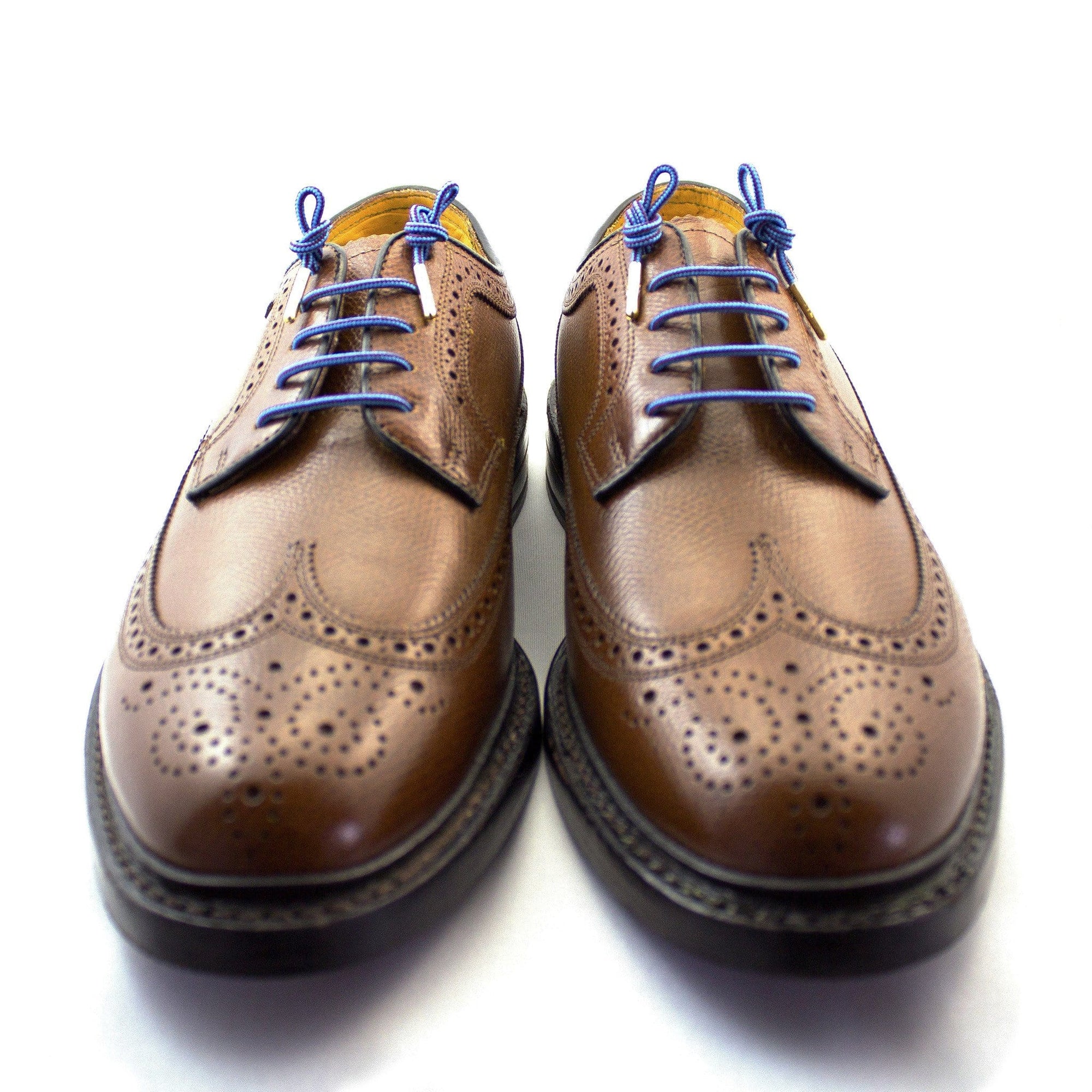 Blue and maroon laces for dress shoes, Length: 27"/69cm-Stolen Riches