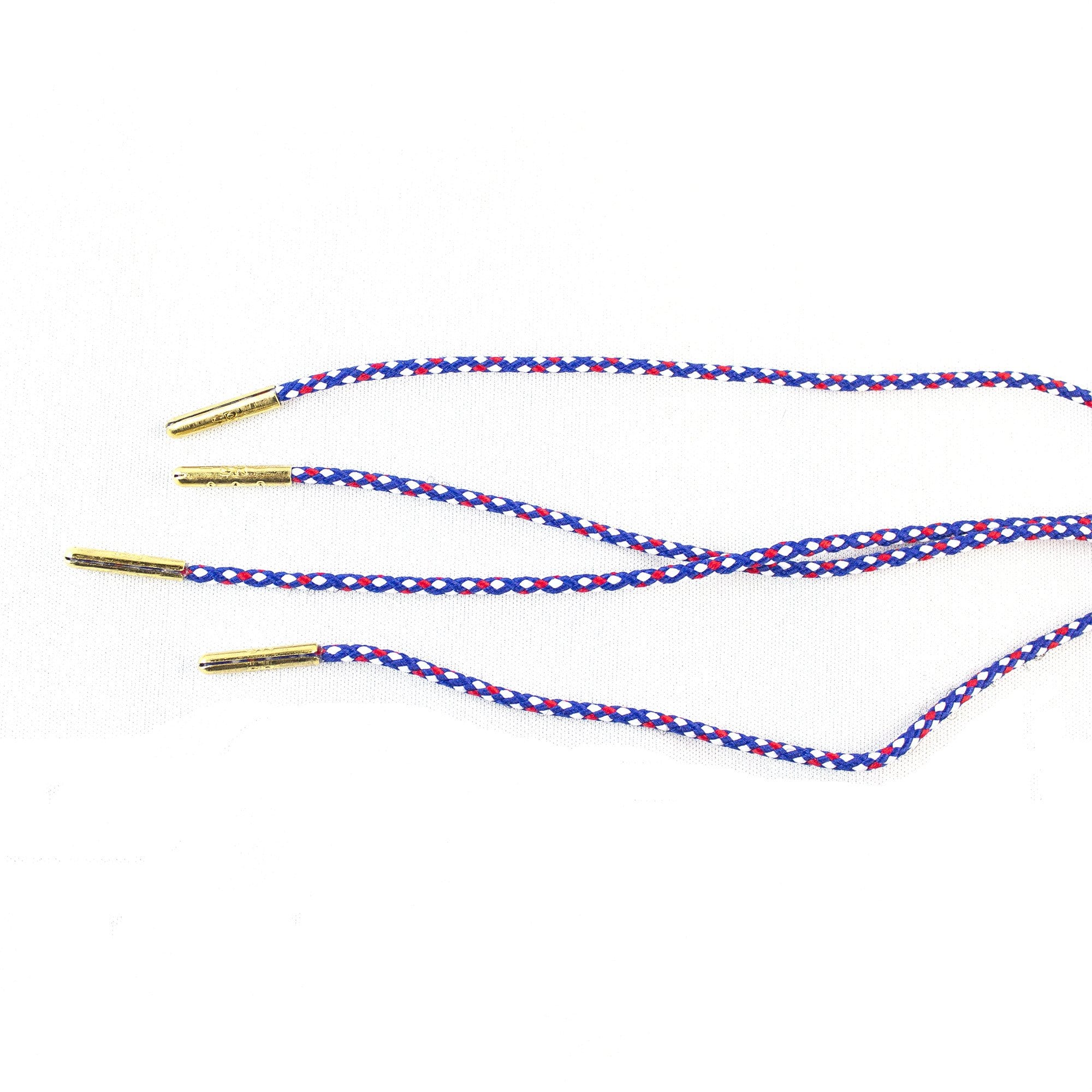 Blue, red and white laces for dress shoes, Length: 32"/81cm-Stolen Riches