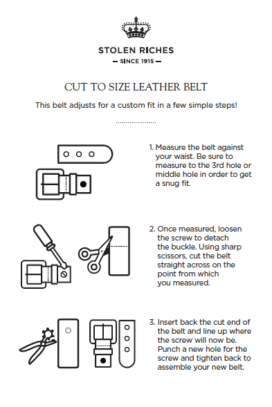 Black Leather Dress Belt with Interchangeable Keeper - Stolen Riches