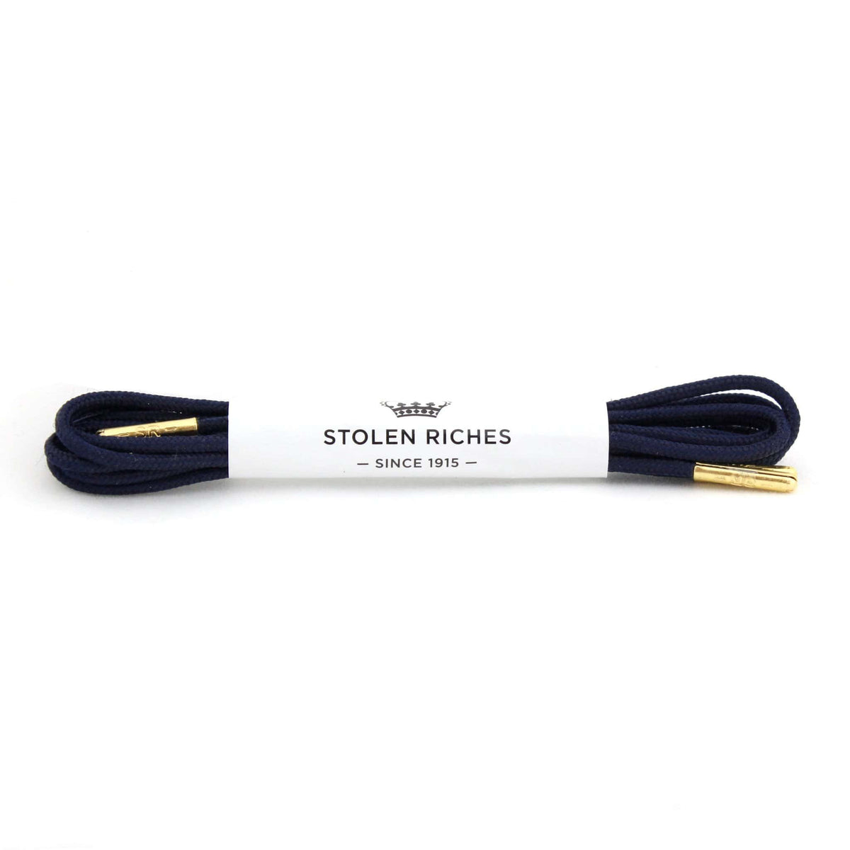 Navy blue laces for dress shoes, Length: 32"/81cm-Stolen Riches