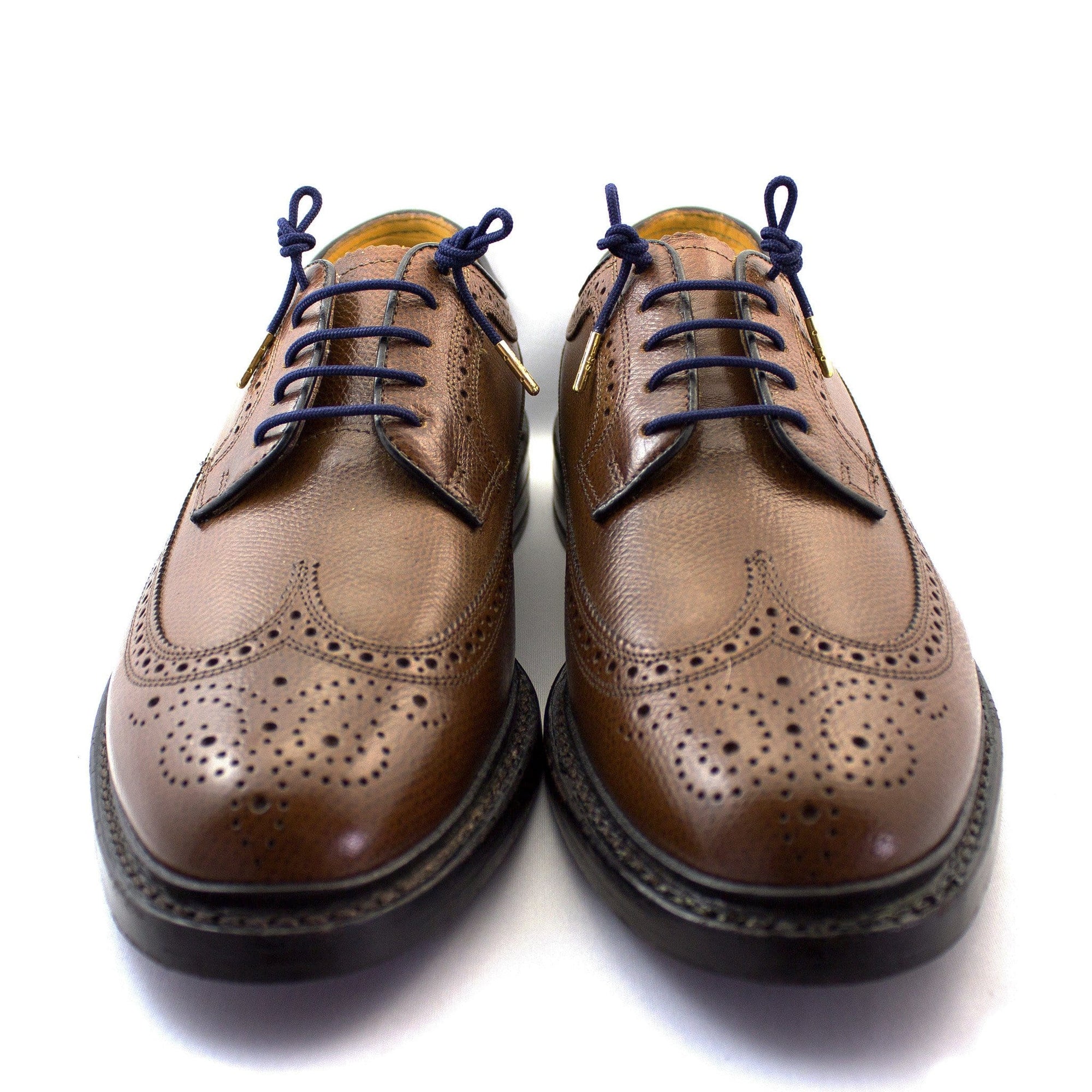 Navy blue laces for dress shoes, Length: 27"/69cm-Stolen Riches