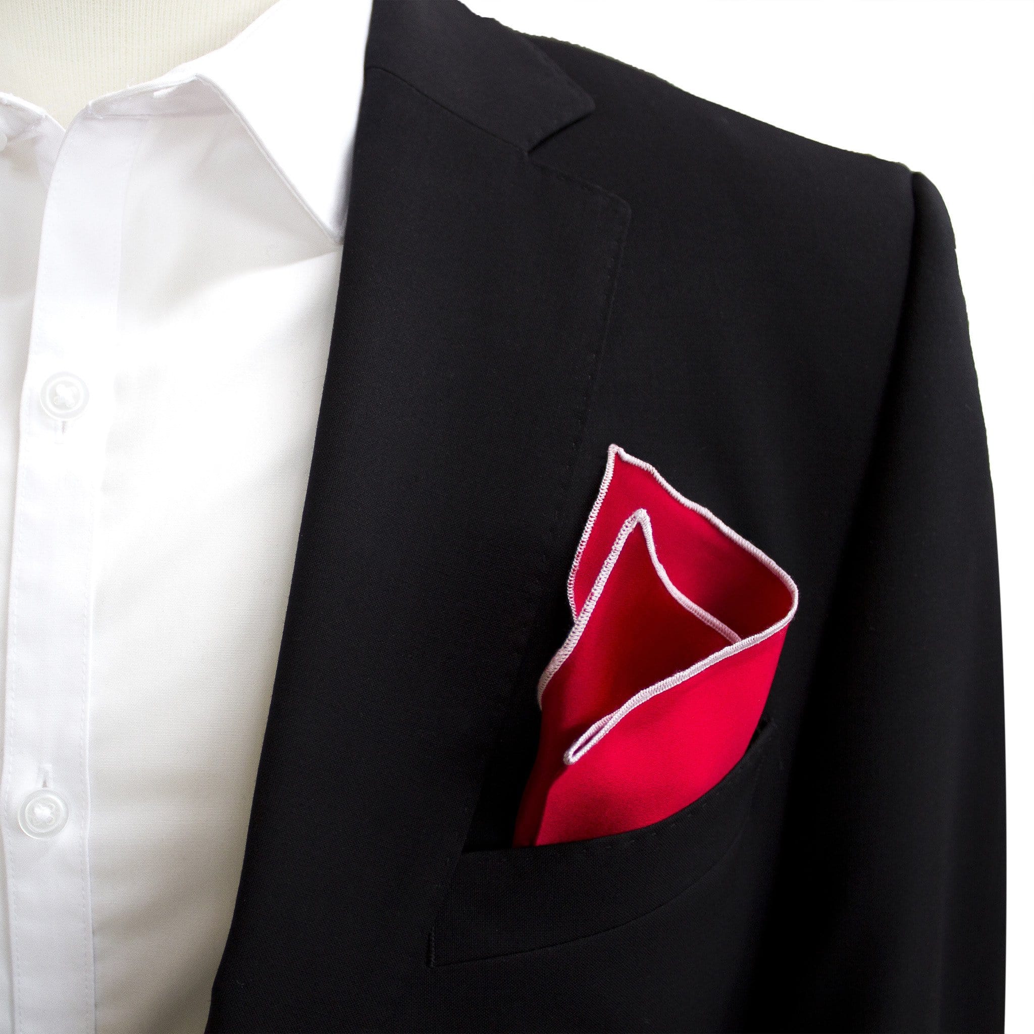 Portsalon Red - Merrow Stitch Pocket Square (11”x11”) - Stolen Riches