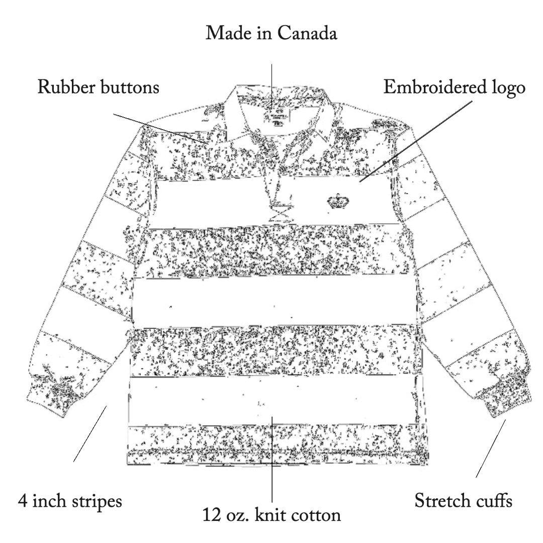 Kelly Green and White Stripe Rugby Shirt