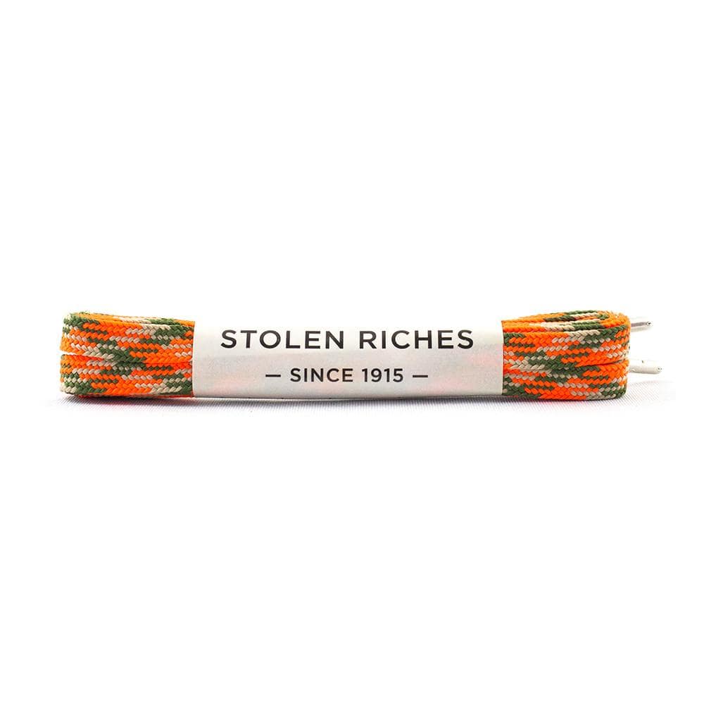 Camo orange laces for sneakers (Length: 45"/114cm) - Stolen Riches