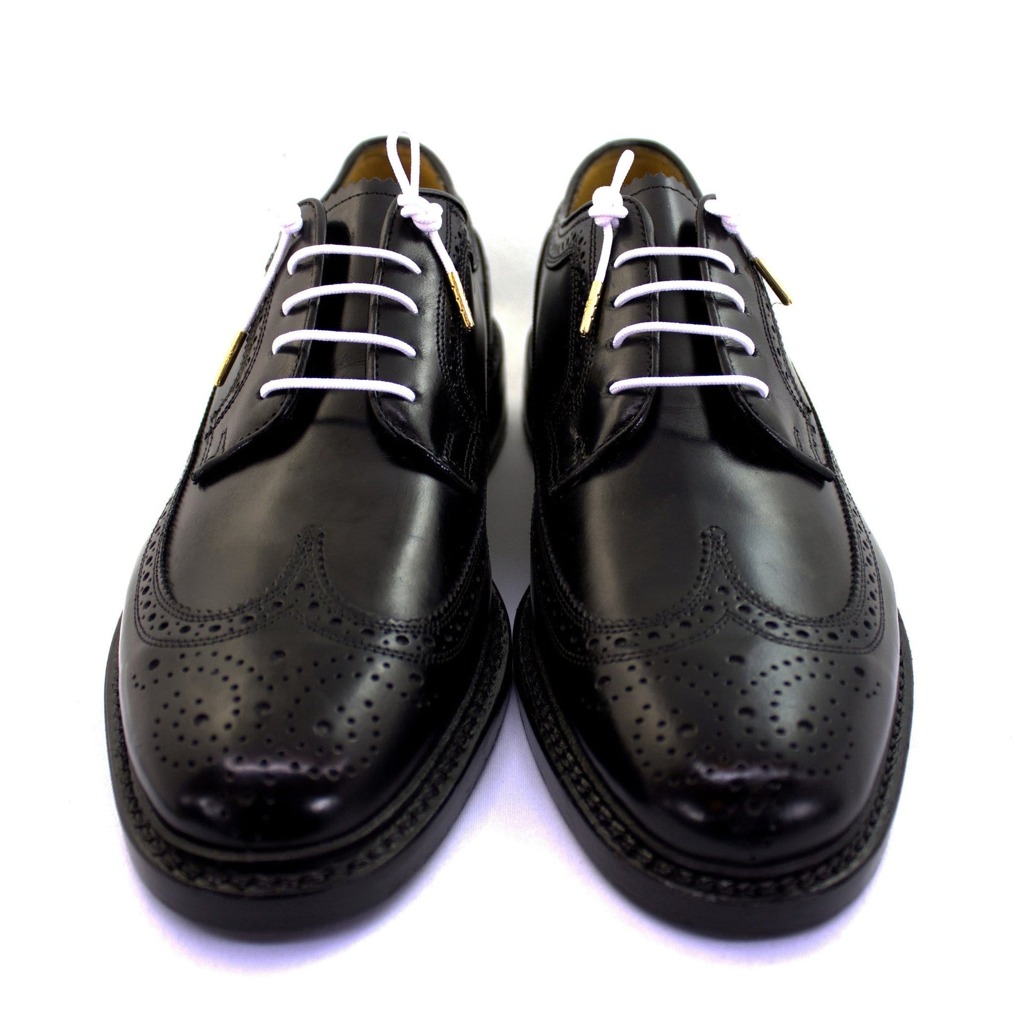 Bright white laces for dress shoes, Length: 27"/69cm-Stolen Riches