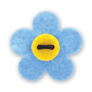 Flower Lapel Pin - Bishop Blue with Huckleberry Yellow - Stolen Riches