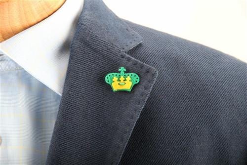 Crown Lapel Pin - Nicklaus Green with Huckleberry Yellow - Stolen Riches
