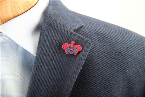 Crown Lapel Pin - Portsalon Red with Mission Blue - Stolen Riches