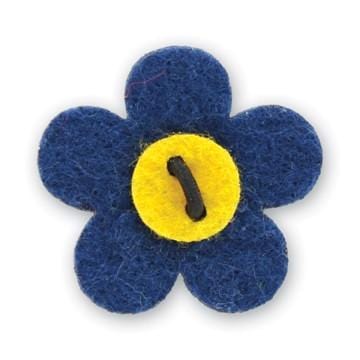 Flower Lapel Pin - Mission Blue with Huckleberry Yellow - Stolen Riches