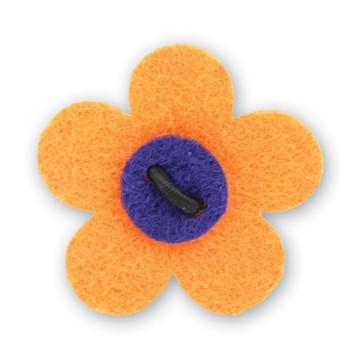 Flower Lapel Pin - Tiqui Orange with Buster Purple - Stolen Riches