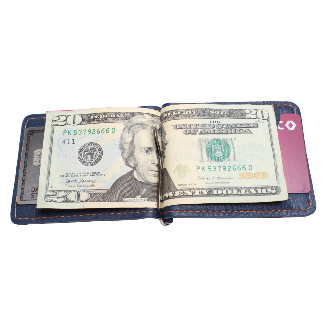Blue Money Clip Wallet