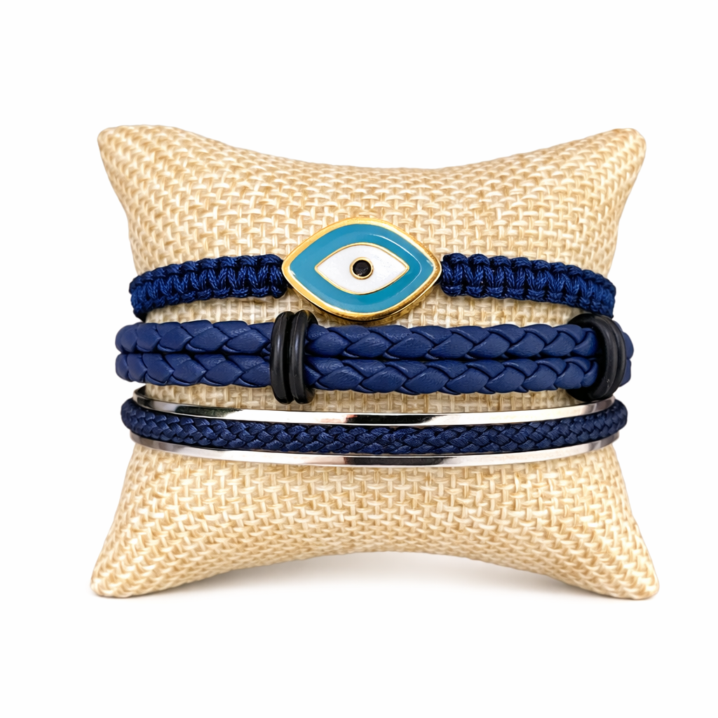 Blue Evil Eye Bracelet Stack