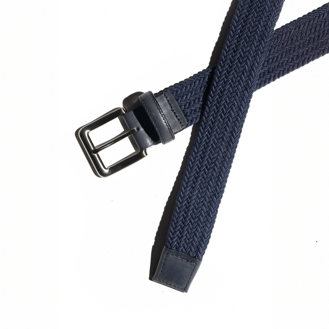 Navy - Woven Stretch Belt