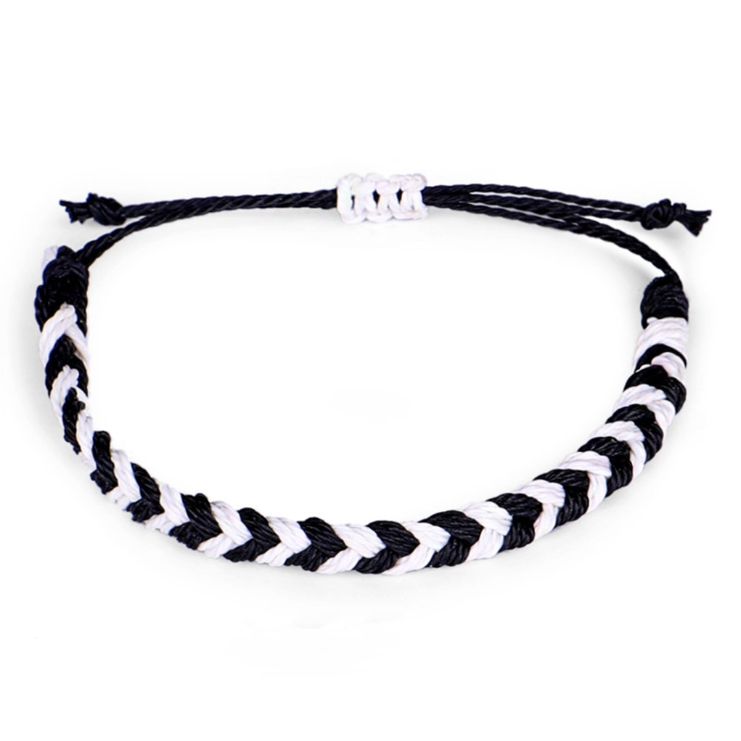 Lagos - Black and White Friendship Bracelet