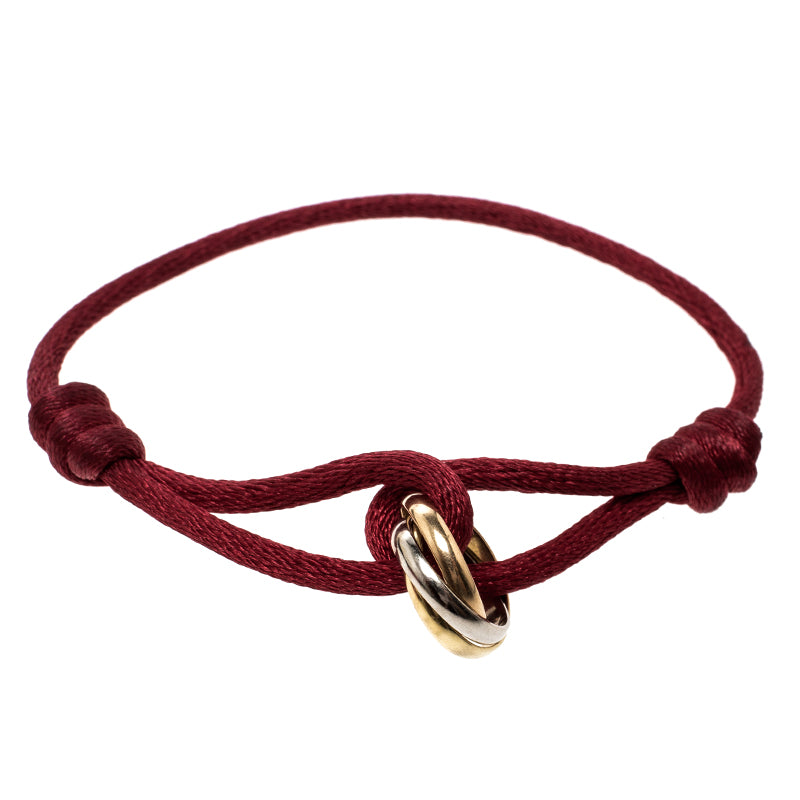 Sintra - Burgundy String Bracelet with Triple Fixture