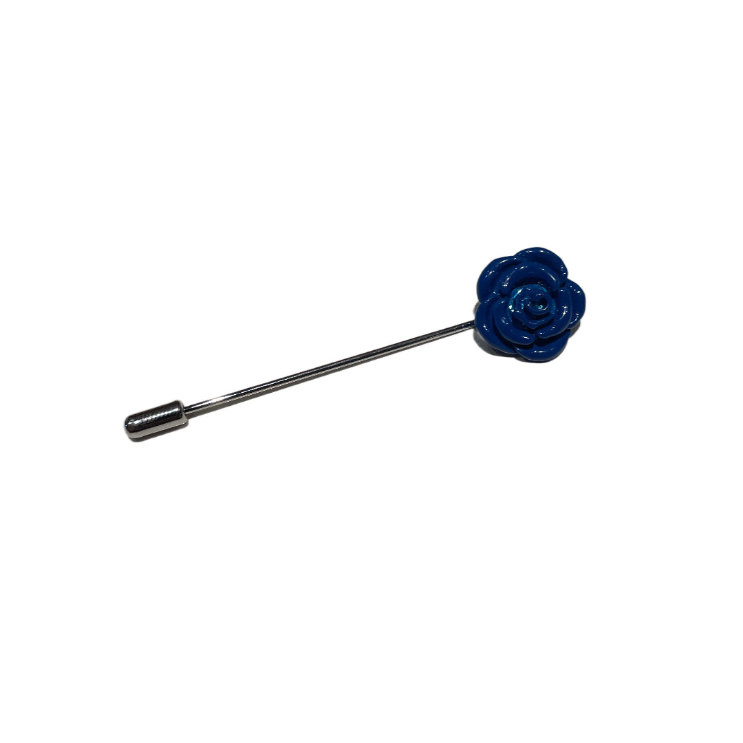 Blue Enamel Flower Lapel Pin