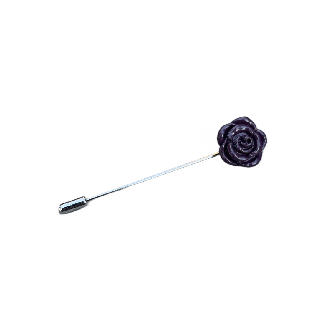 Purple Enamel Flower Lapel Pin