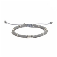 grey clay disc bead bracelet by Stolen Riches