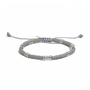 grey clay disc bead bracelet by Stolen Riches