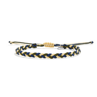 army green navy and cream woven bracelet by Stolen Riches