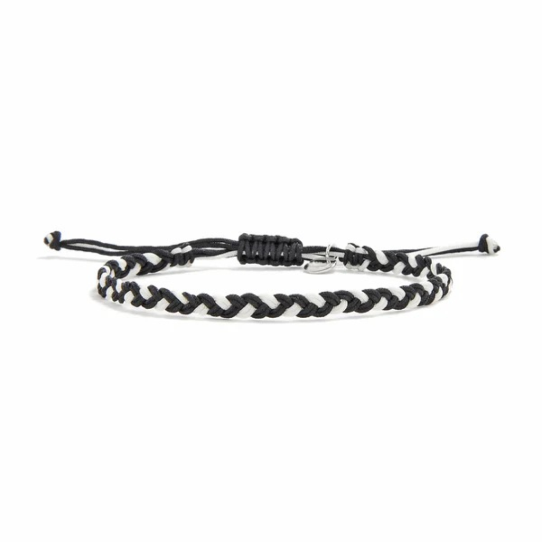 black and white woven bracelet by Stolen Riches