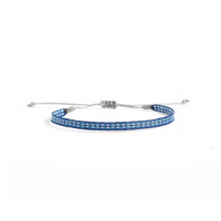 light blue ocean blue and white woven bracelet by Stolen Riches