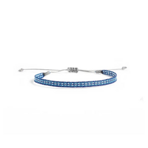 light blue ocean blue and white woven bracelet by Stolen Riches