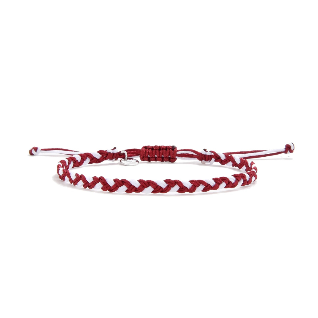 red and white woven bracelet by Stolen Riches