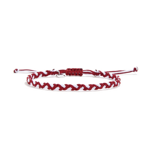 red and white woven bracelet by Stolen Riches