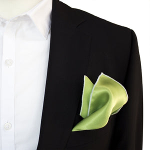 Avalon Green - Merrow Stitch Pocket Square (11”x11”) - Stolen Riches