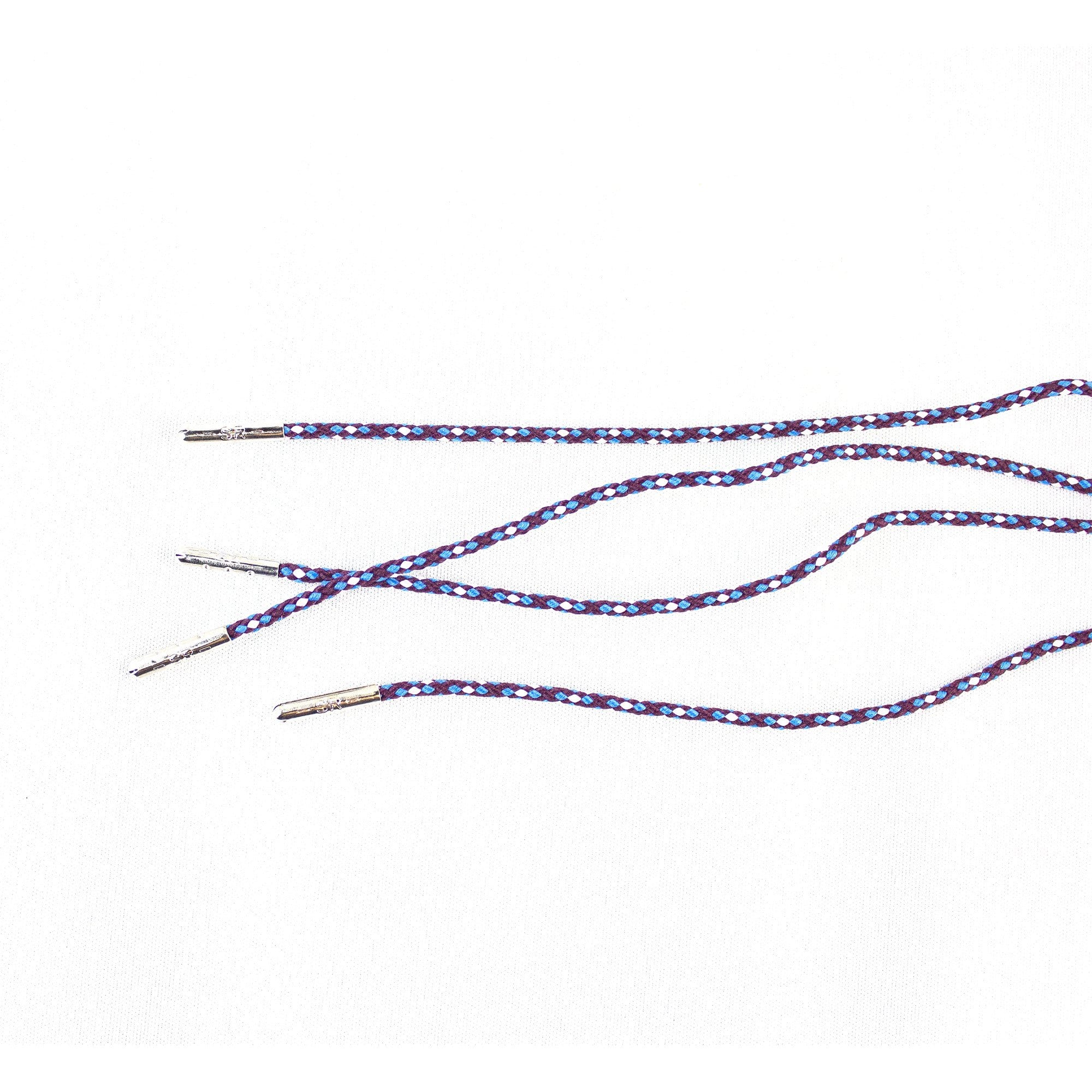 Blue, white and purple laces for dress shoes, Length: 27"/69cm-Stolen Riches