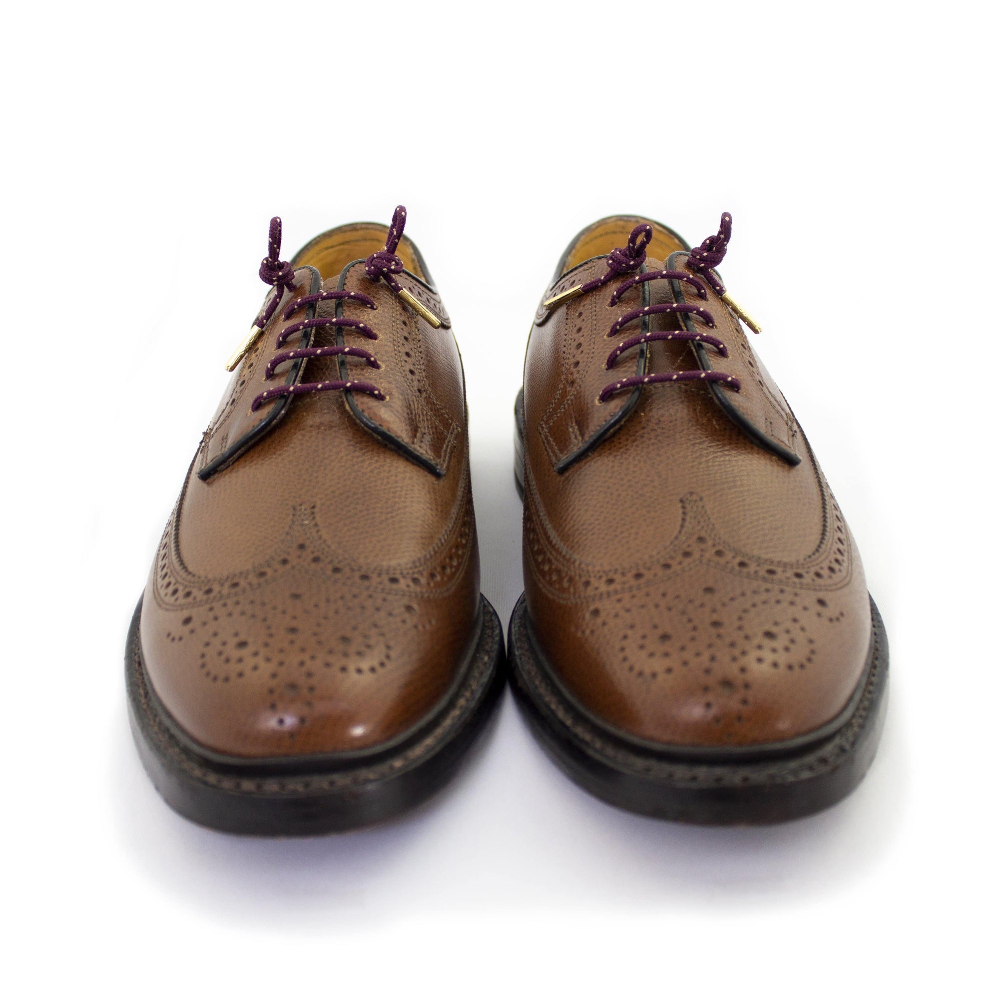 Patterned Maroon Colored Dress Shoe Lace, Shoe String Metal Tips