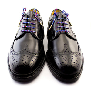 Blue, red and white laces for dress shoes, Length: 27"/69cm-Stolen Riches