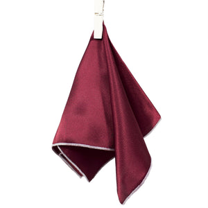 Parachute Maroon - Merrow Stitch Pocket Square (11”x11”) - Stolen Riches