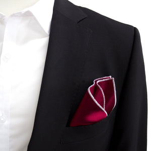 Parachute Maroon - Merrow Stitch Pocket Square (11”x11”) - Stolen Riches