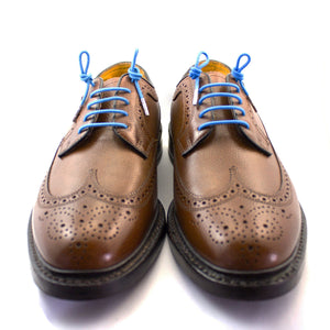 Hot blue laces for dress shoes, Length: 27"/69cm-Stolen Riches
