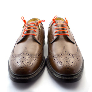 Neon orange laces for dress shoes, Length: 27"/69cm-Stolen Riches