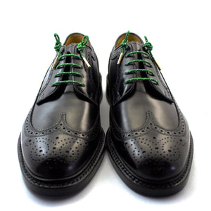 Green and white dots laces for dress shoes, Length: 27"/69cm-Stolen Riches