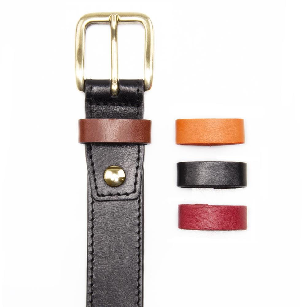 Black Leather Dress Belt with Interchangeable Keeper - Stolen Riches